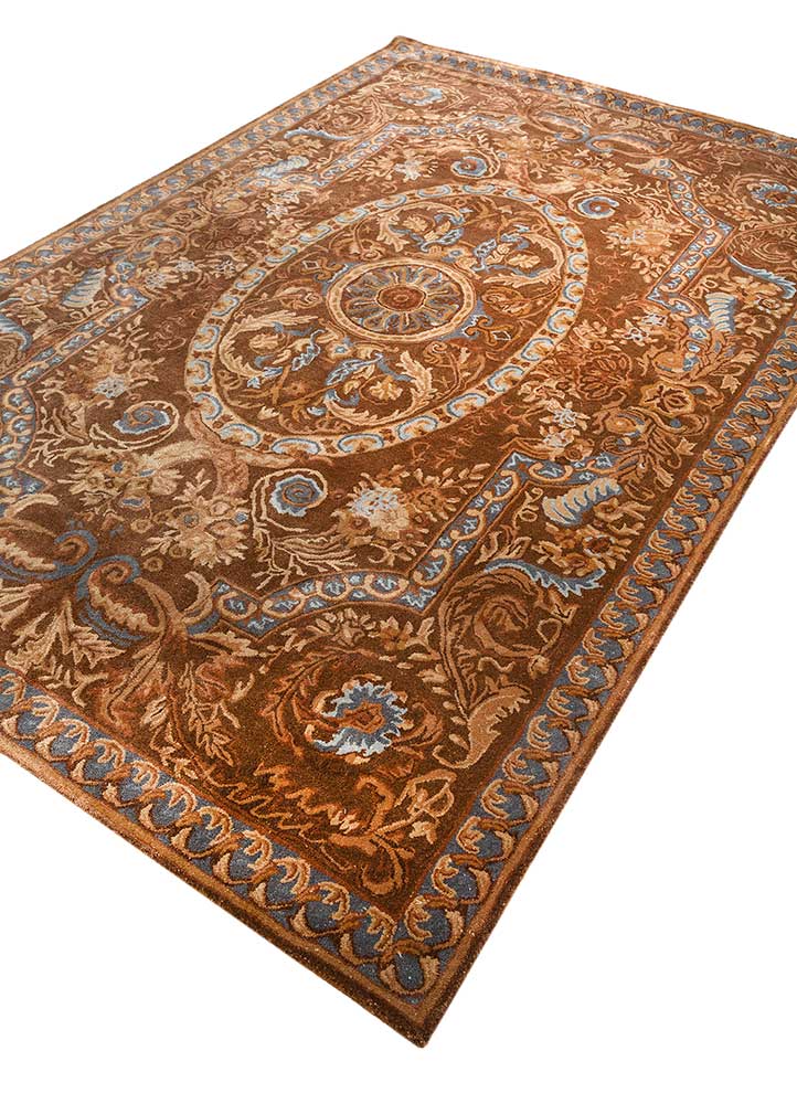 kora red and orange wool and viscose Hand Tufted Rug - FloorShot