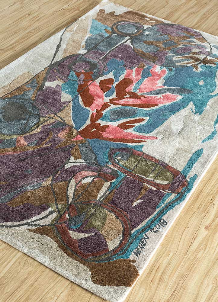 reminiscence multi wool and viscose Hand Tufted Rug - FloorShot