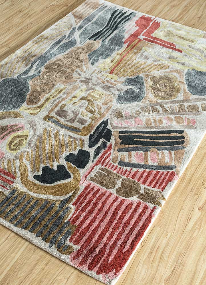 reminiscence multi wool and viscose Hand Tufted Rug - FloorShot