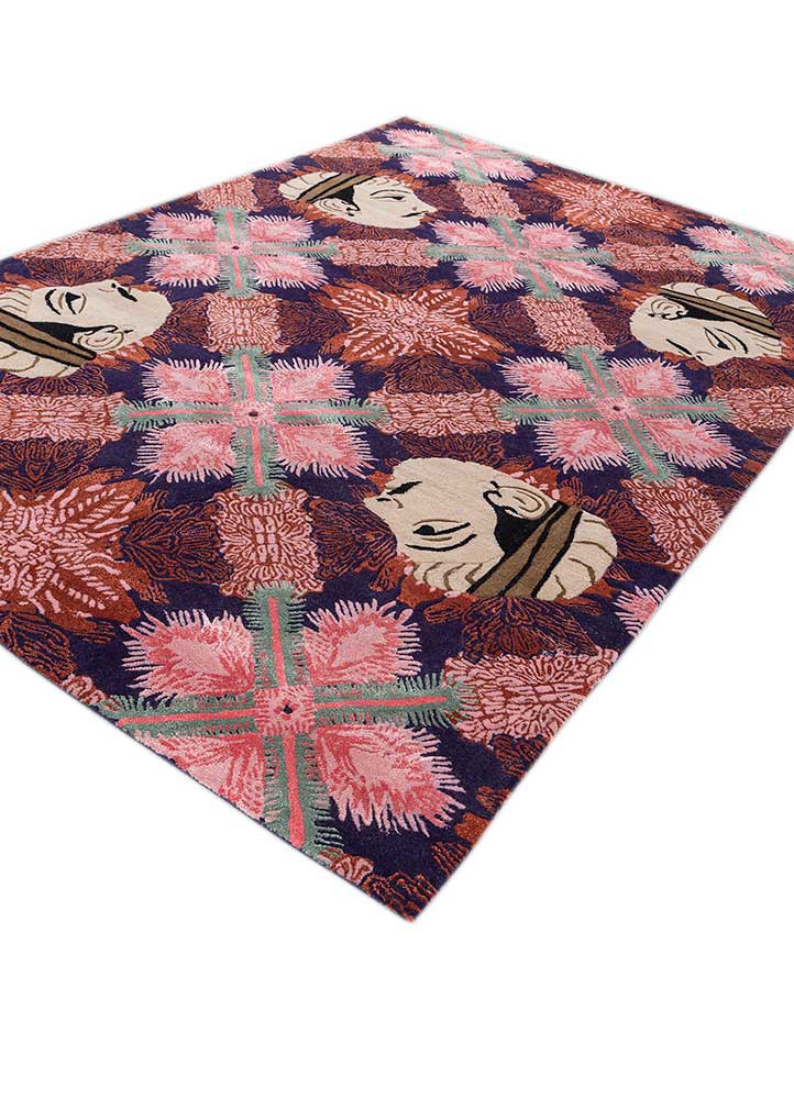 jaipur wunderkammer blue wool and viscose Hand Tufted Rug - FloorShot jaipur wunderkammer blue wool and viscose Hand Tufted Rug - FloorShot