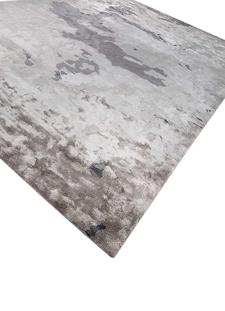 genesis grey and black viscose Hand Tufted Rug - FloorShot