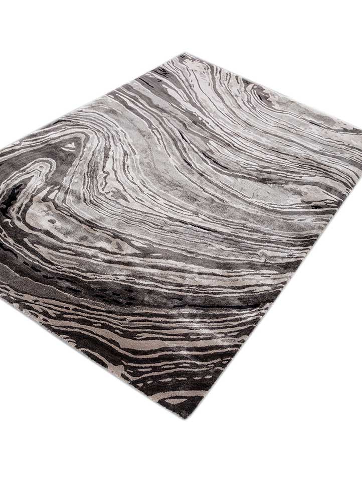 genesis grey and black viscose Hand Tufted Rug - FloorShot