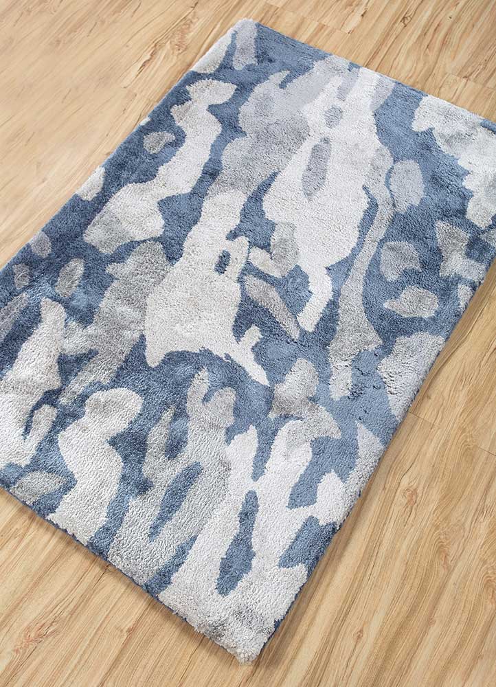 genesis blue viscose Hand Tufted Rug - FloorShot