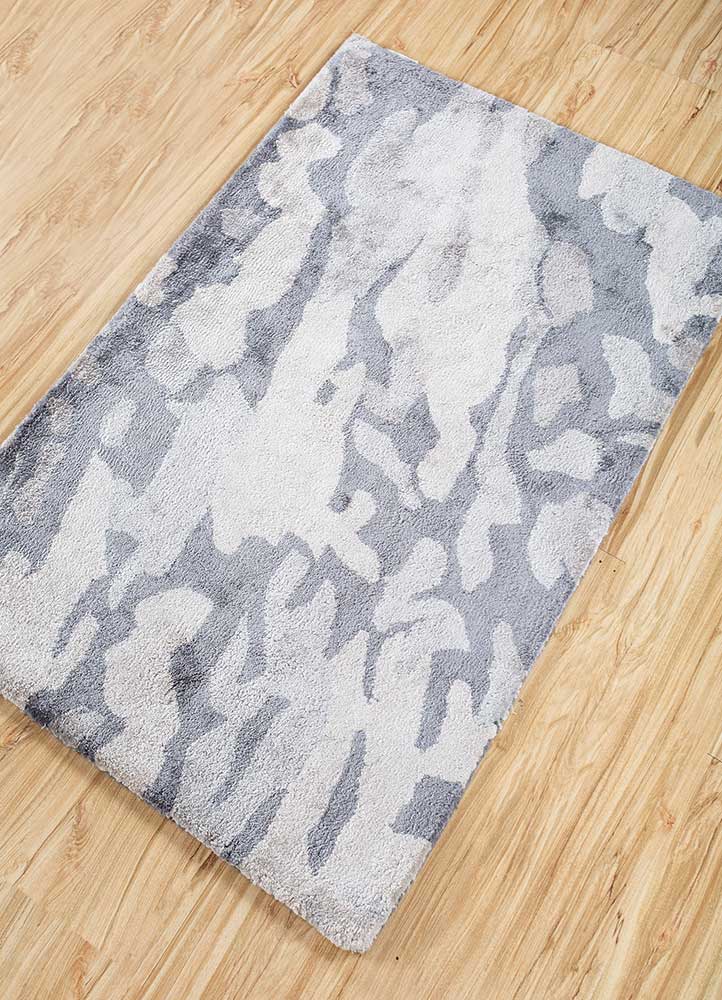 genesis grey and black viscose Hand Tufted Rug - FloorShot