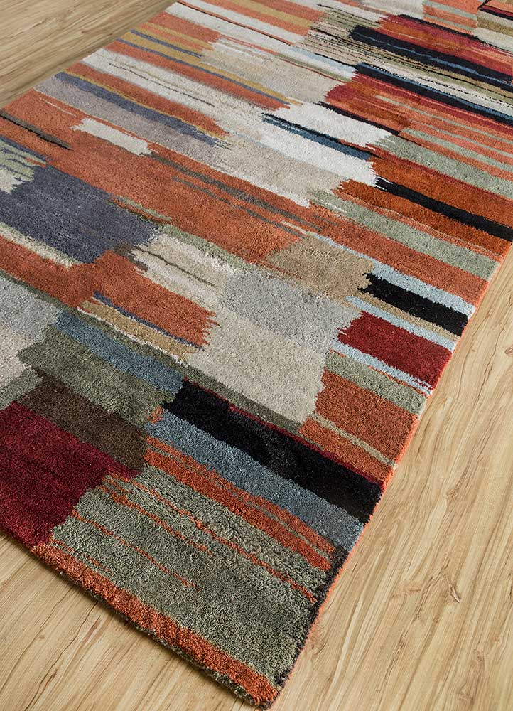 mythos red and orange wool Hand Tufted Rug - FloorShot mythos red and orange wool Hand Tufted Rug - FloorShot