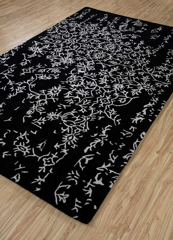 imara grey and black wool Hand Tufted Rug - FloorShot