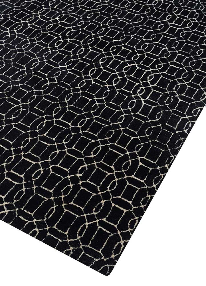 contour grey and black wool Hand Tufted Rug - FloorShot