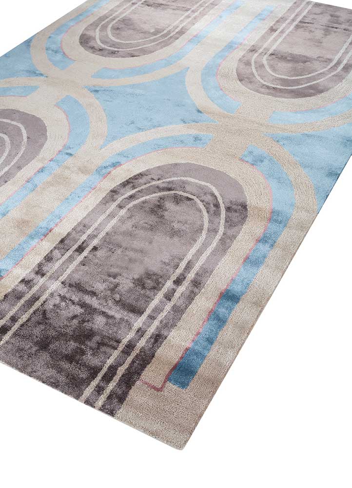 acar blue wool and viscose Hand Tufted Rug - FloorShot