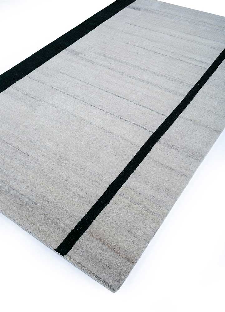 contour grey and black wool Hand Tufted Rug - FloorShot