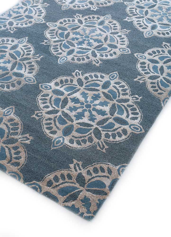 imara blue wool and viscose Hand Tufted Rug - FloorShot