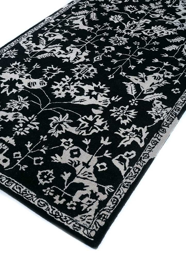 imara grey and black wool and viscose Hand Tufted Rug - FloorShot