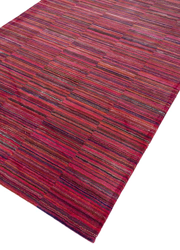 acar pink and purple wool and viscose Hand Tufted Rug - FloorShot