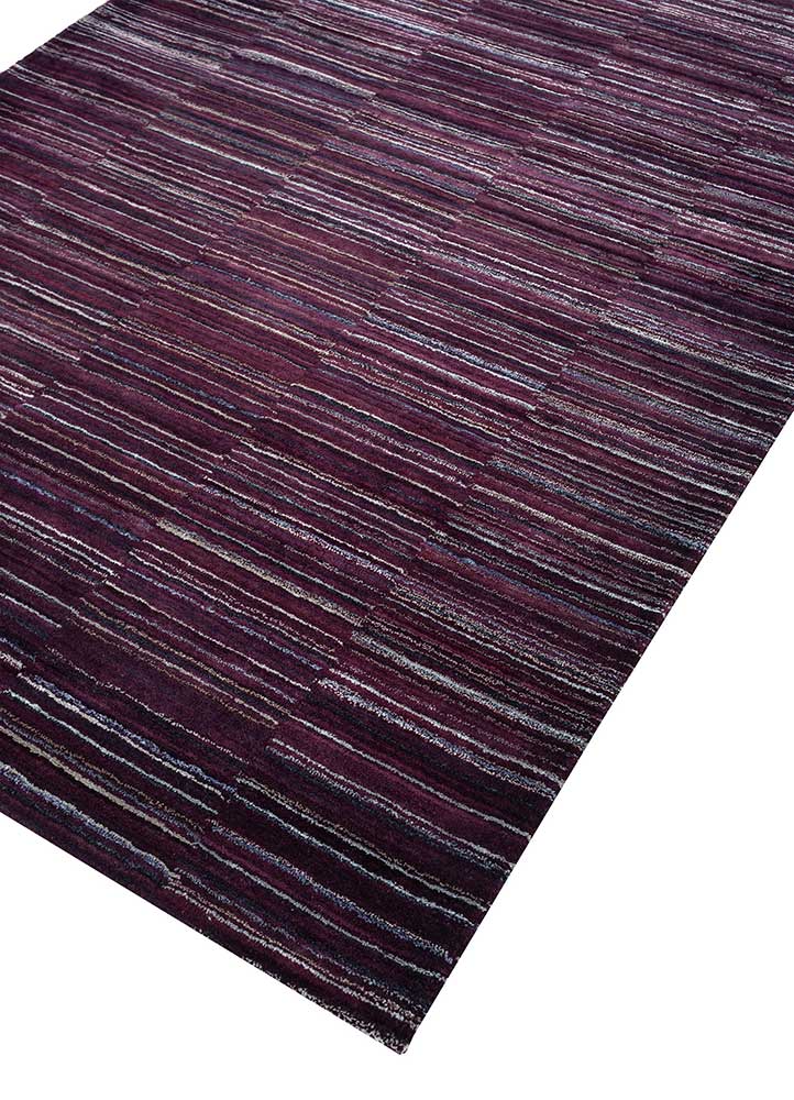 acar pink and purple wool and viscose Hand Tufted Rug - FloorShot