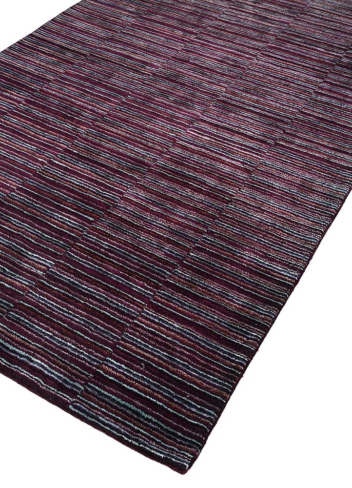 acar pink and purple wool and viscose Hand Tufted Rug - FloorShot