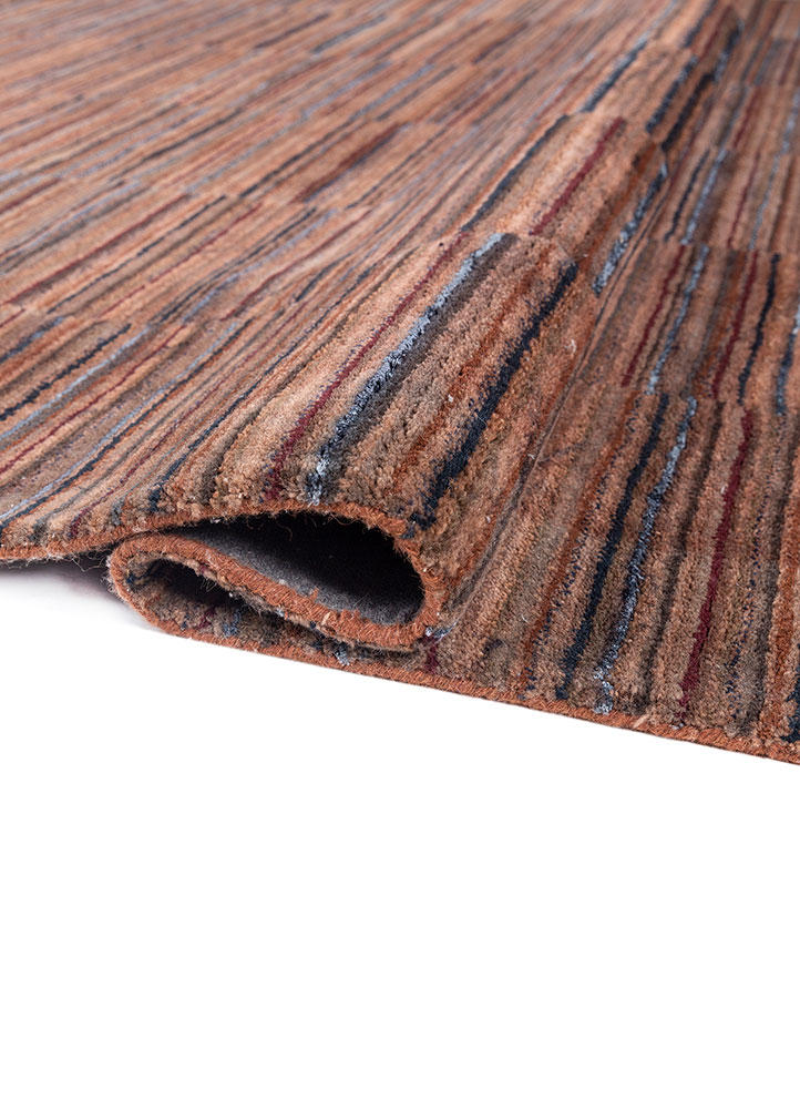 acar red and orange wool and viscose Hand Tufted Rug - FloorShot