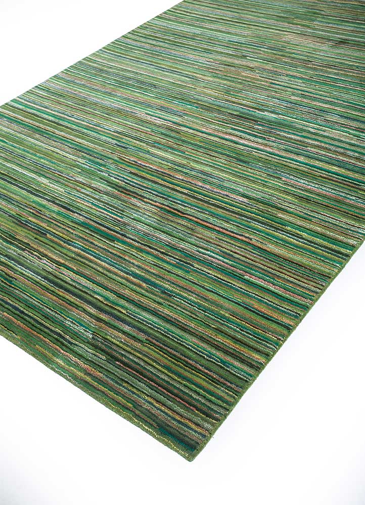 acar green wool and viscose Hand Tufted Rug - FloorShot