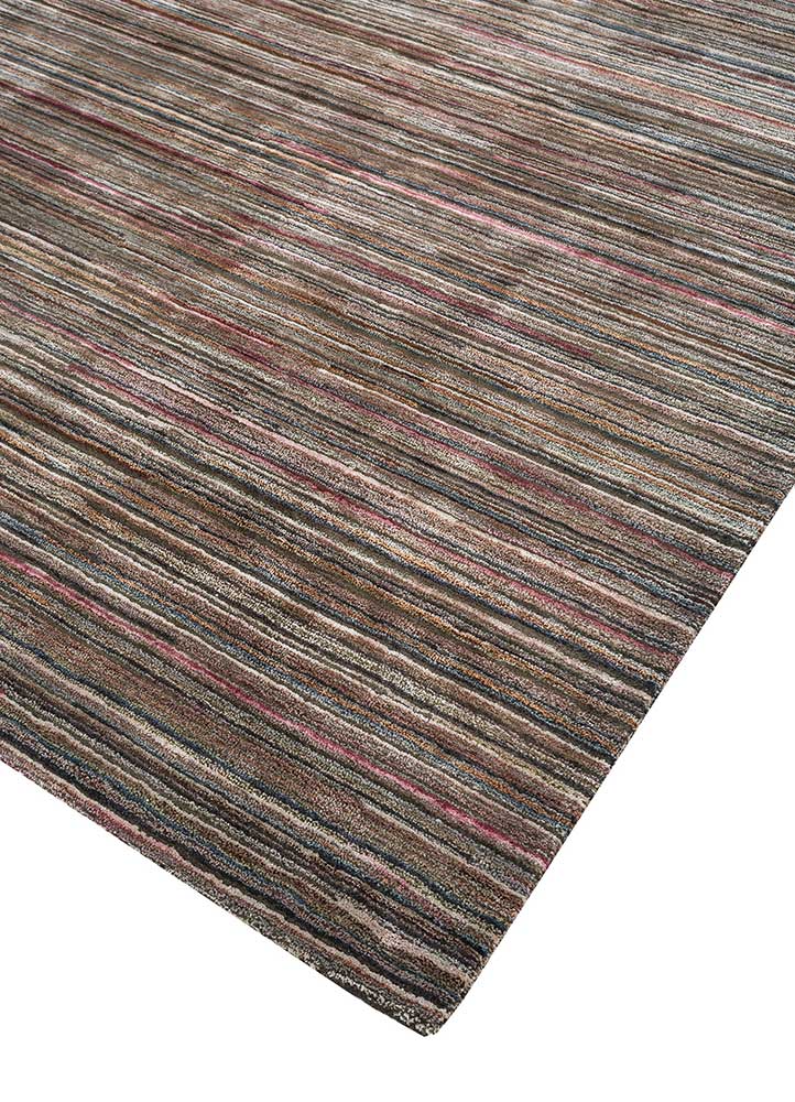 acar beige and brown wool and viscose Hand Tufted Rug - FloorShot