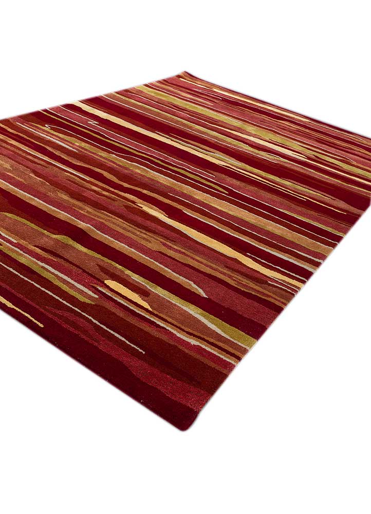 acar red and orange wool and viscose Hand Tufted Rug - FloorShot