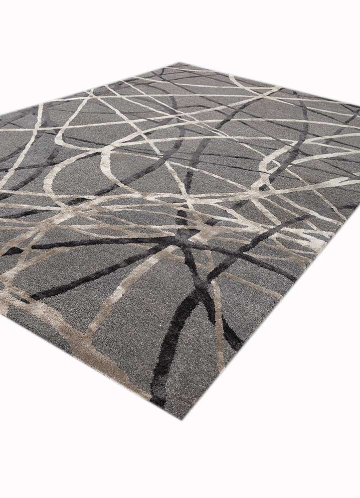 acar grey and black wool and viscose Hand Tufted Rug - FloorShot