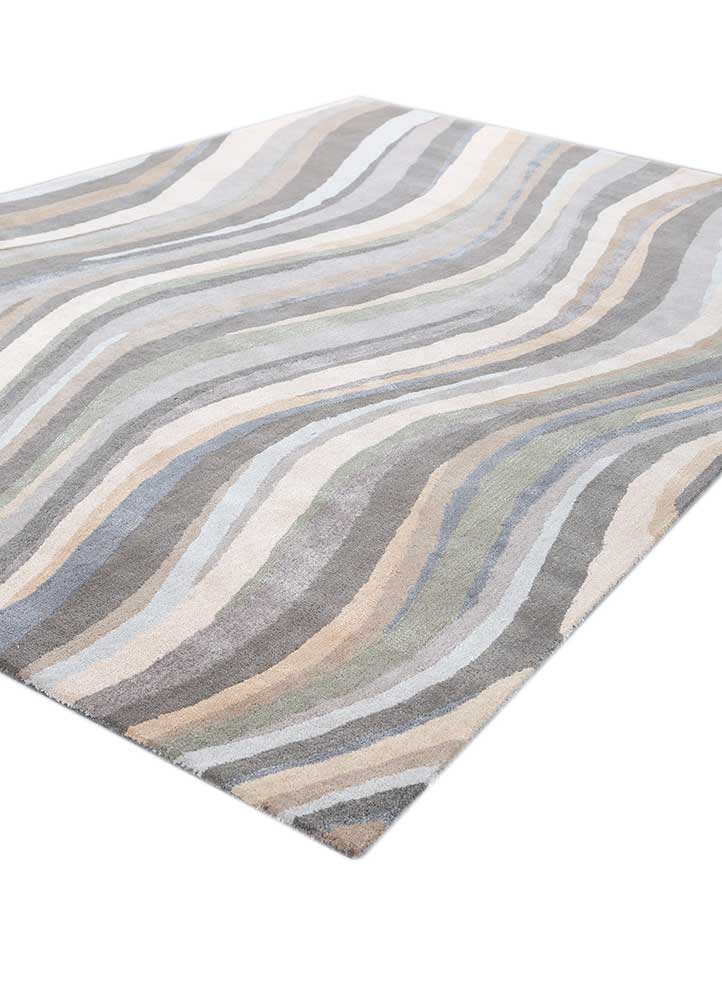 acar grey and black wool and viscose Hand Tufted Rug - FloorShot