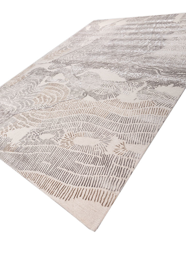 white noise ivory wool and viscose Hand Tufted Rug - FloorShot white noise ivory wool and viscose Hand Tufted Rug - FloorShot