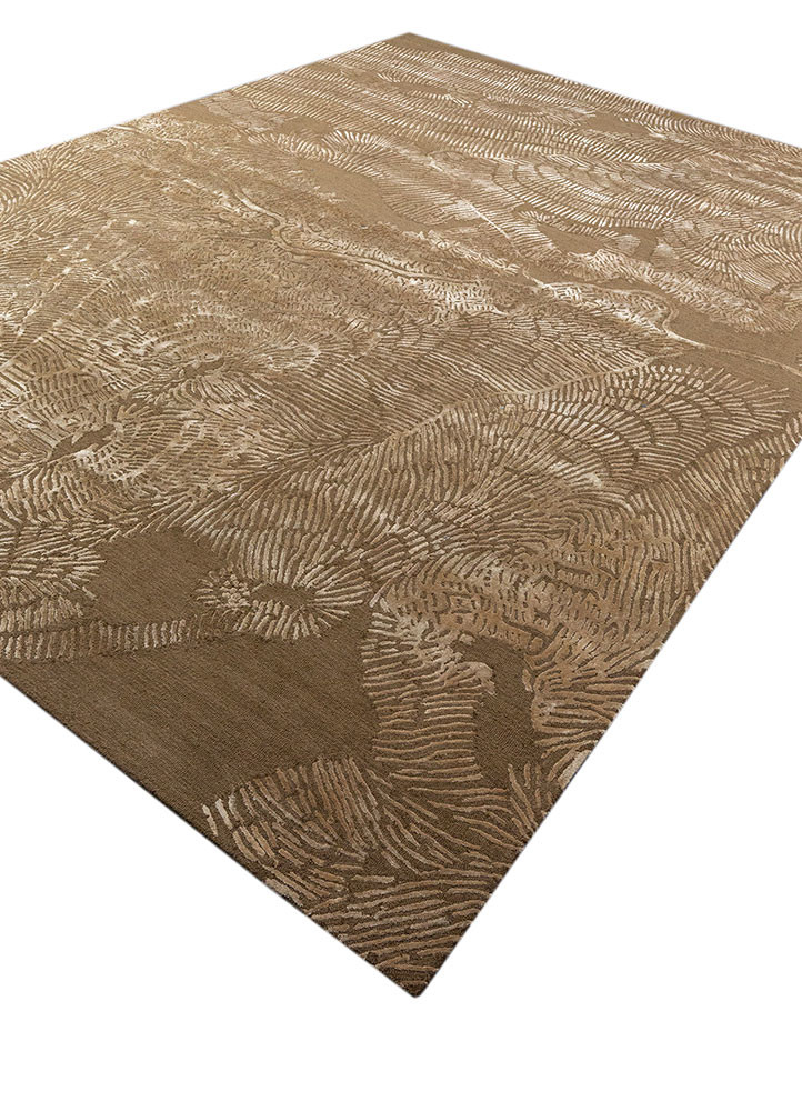 white noise beige and brown wool and viscose Hand Tufted Rug - FloorShot white noise beige and brown wool and viscose Hand Tufted Rug - FloorShot