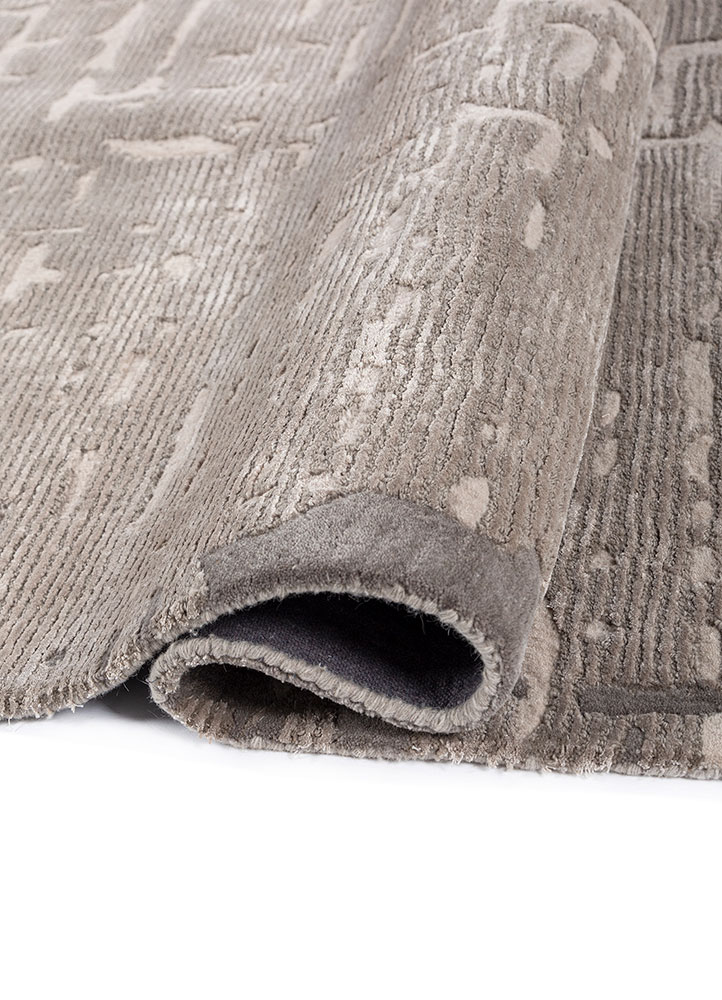 white noise grey and black wool and viscose Hand Tufted Rug - FloorShot