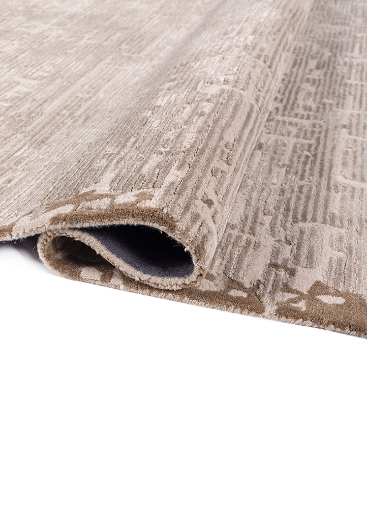 white noise ivory wool and viscose Hand Tufted Rug - FloorShot