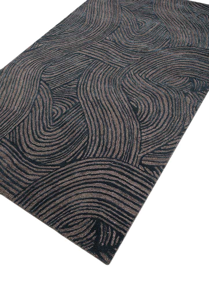 modo grey and black wool and viscose Hand Tufted Rug - FloorShot