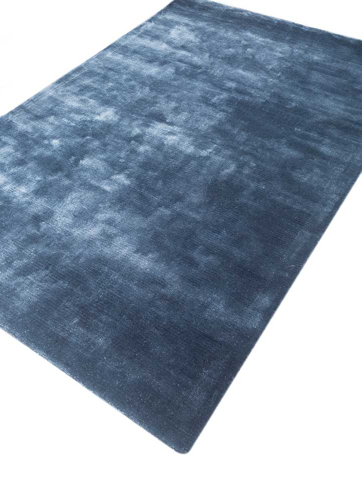 cera blue viscose Hand Tufted Rug - FloorShot