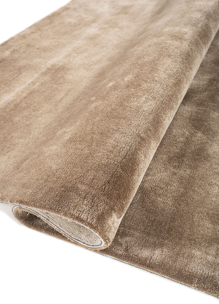 cera beige and brown viscose Hand Tufted Rug - FloorShot