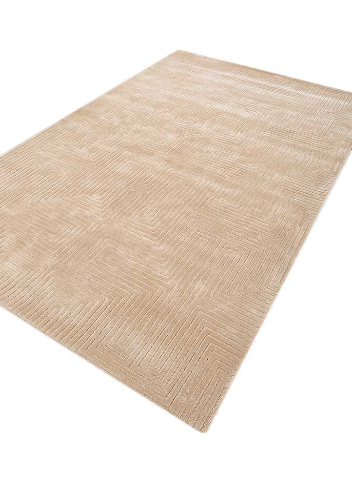 caliedo beige and brown viscose Hand Tufted Rug - FloorShot