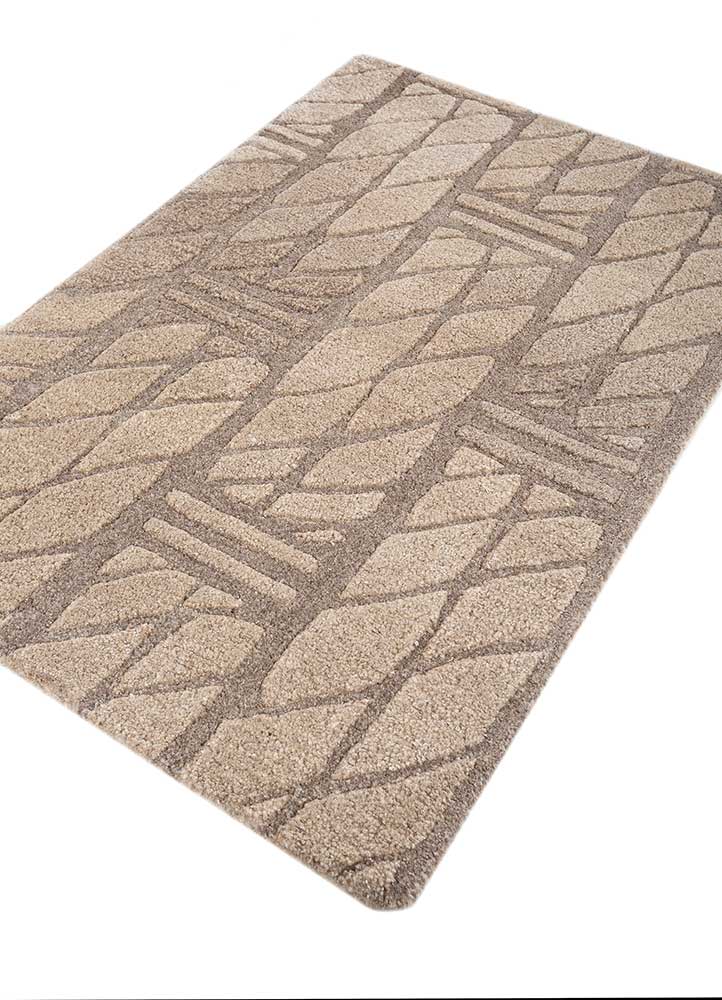 pathways beige and brown wool and viscose Hand Tufted Rug - FloorShot