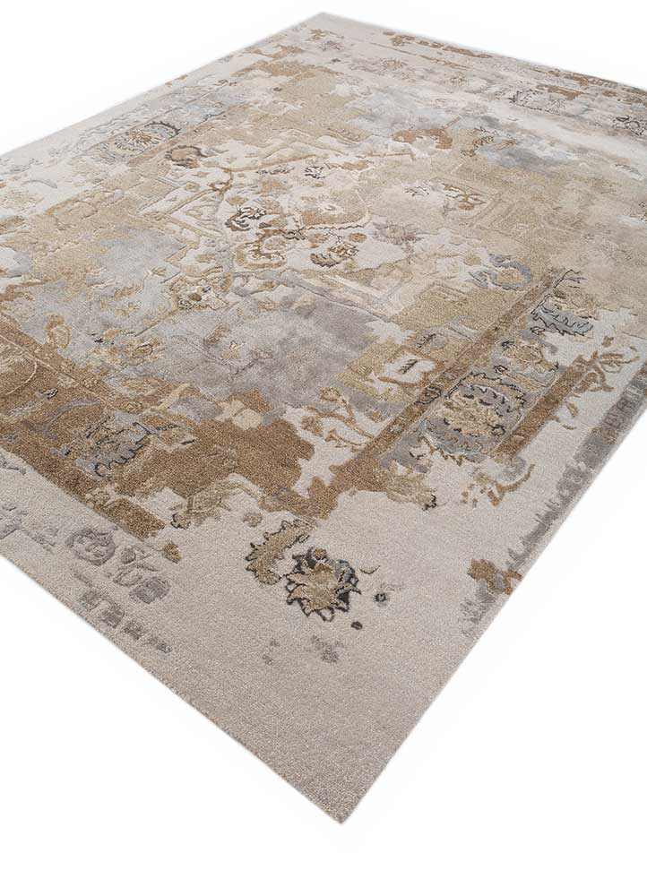 mythos ivory wool and viscose Hand Tufted Rug - FloorShot