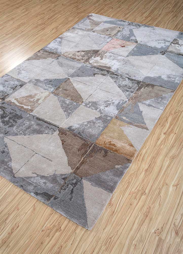 genesis grey and black wool and viscose Hand Tufted Rug - FloorShot