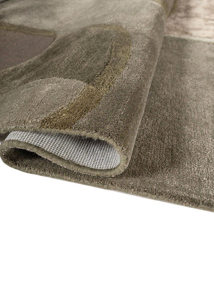 joy green wool and viscose Hand Tufted Rug - FloorShot