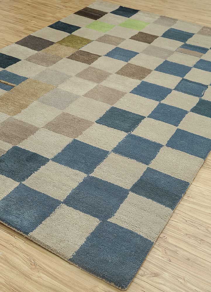 clan blue wool  Rug - FloorShot