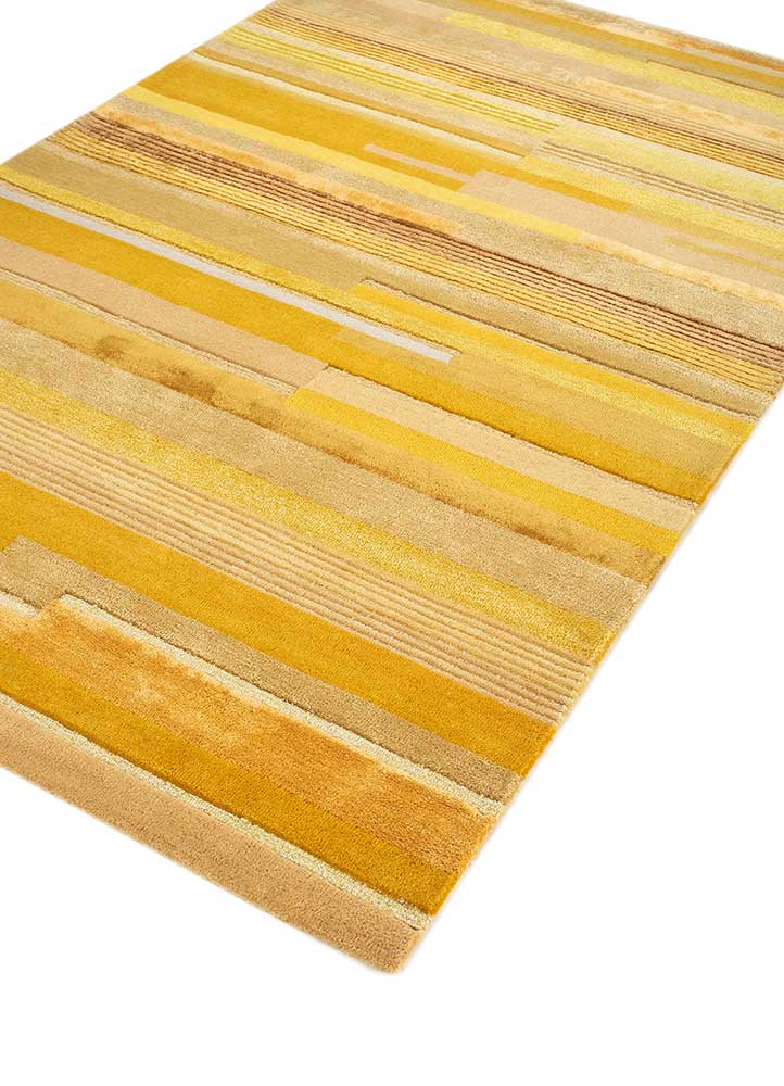 acar gold wool and viscose Hand Tufted Rug - FloorShot
