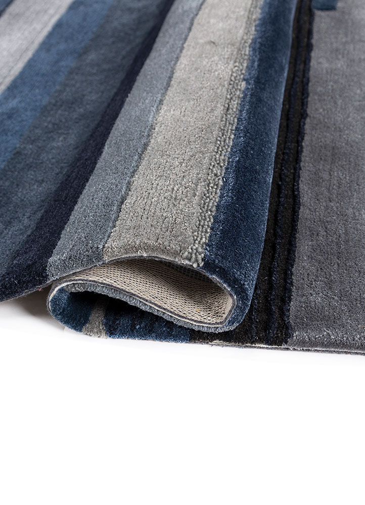 acar blue wool and viscose Hand Tufted Rug - FloorShot