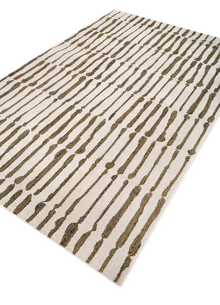 contour ivory wool and viscose Hand Tufted Rug - FloorShot