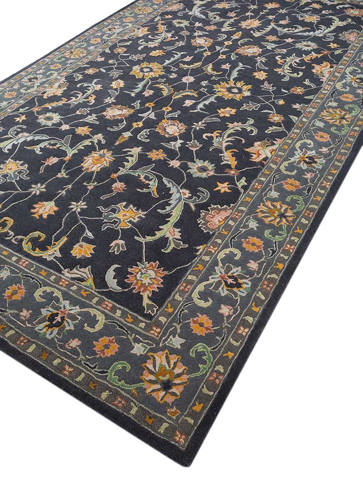 kasbah blue wool and bamboo silk Hand Tufted Rug - FloorShot