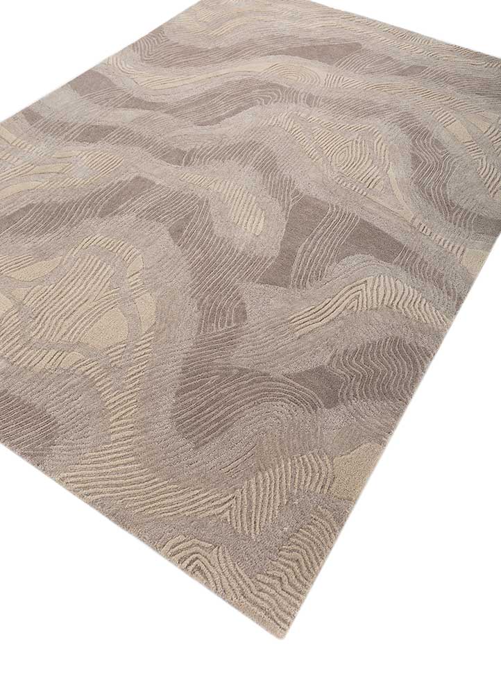 modo beige and brown wool Hand Tufted Rug - FloorShot