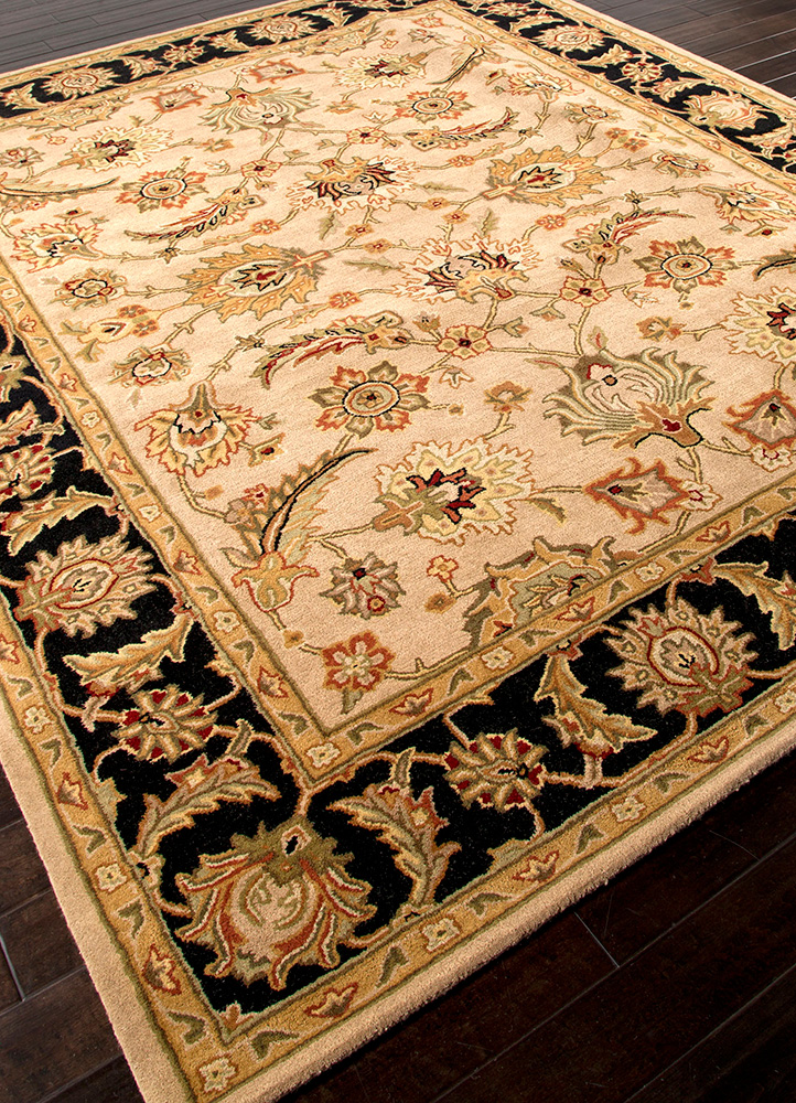 kasbah beige and brown wool Hand Tufted Rug - FloorShot