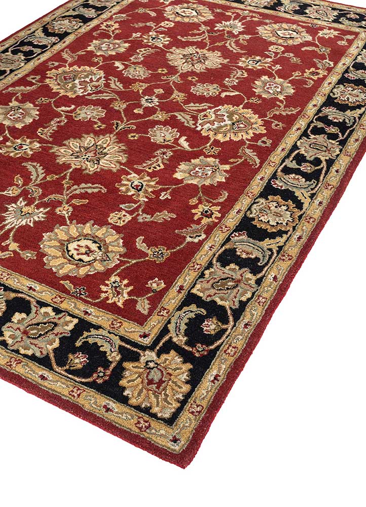 kasbah red and orange wool Hand Tufted Rug - FloorShot