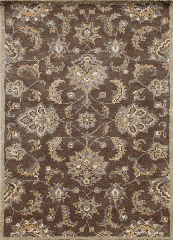 kasbah beige and brown wool Hand Tufted Rug - FloorShot