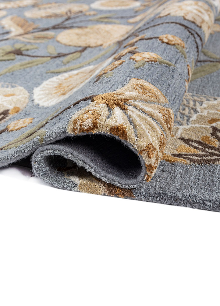 hacienda blue wool and viscose Hand Tufted Rug - FloorShot