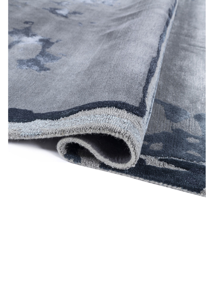 white noise blue wool and viscose Hand Tufted Rug - FloorShot white noise blue wool and viscose Hand Tufted Rug - FloorShot