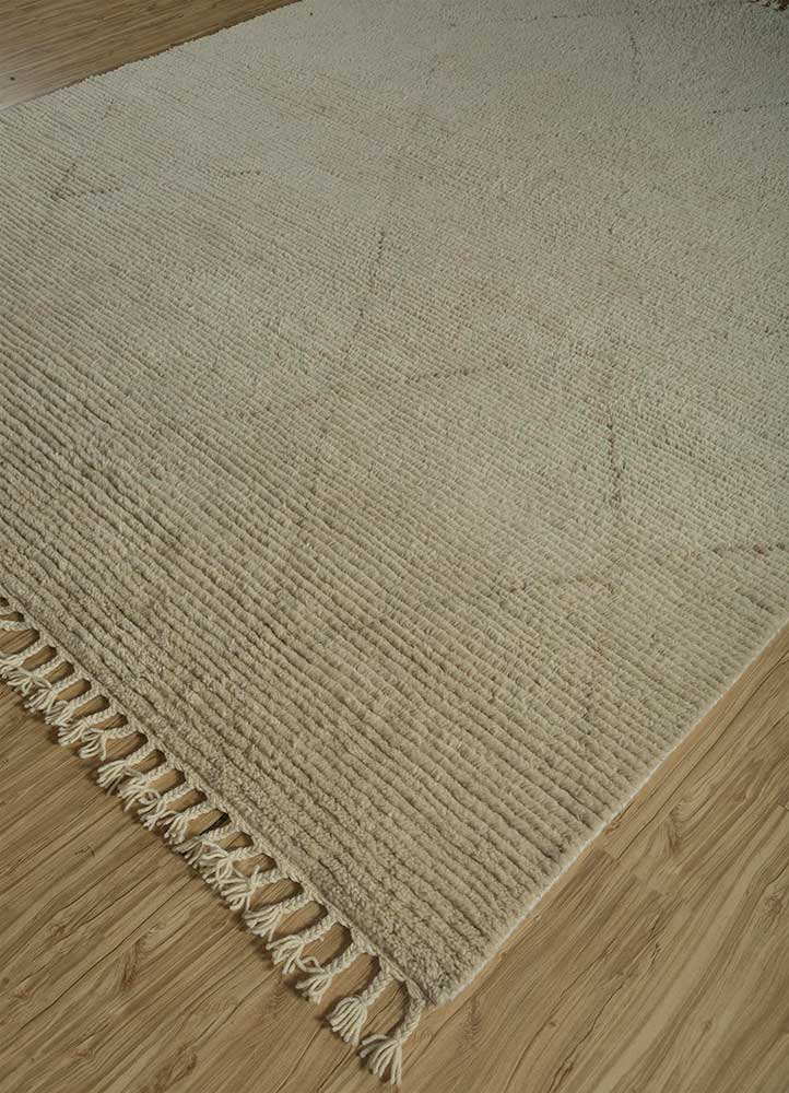 zuri beige and brown wool Hand Knotted Rug - FloorShot