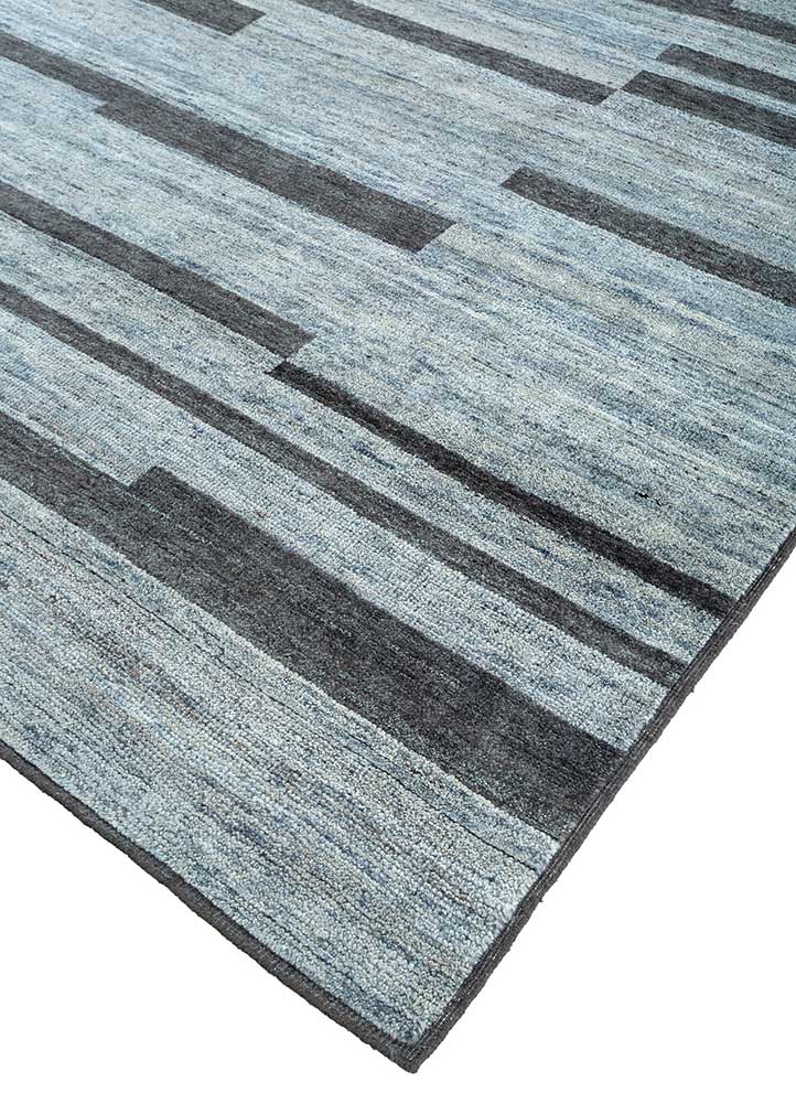 manifest grey and black afghan wool Hand Knotted Rug - FloorShot