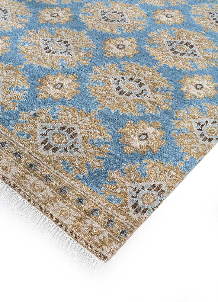 savana gold wool Hand Knotted Rug - FloorShot